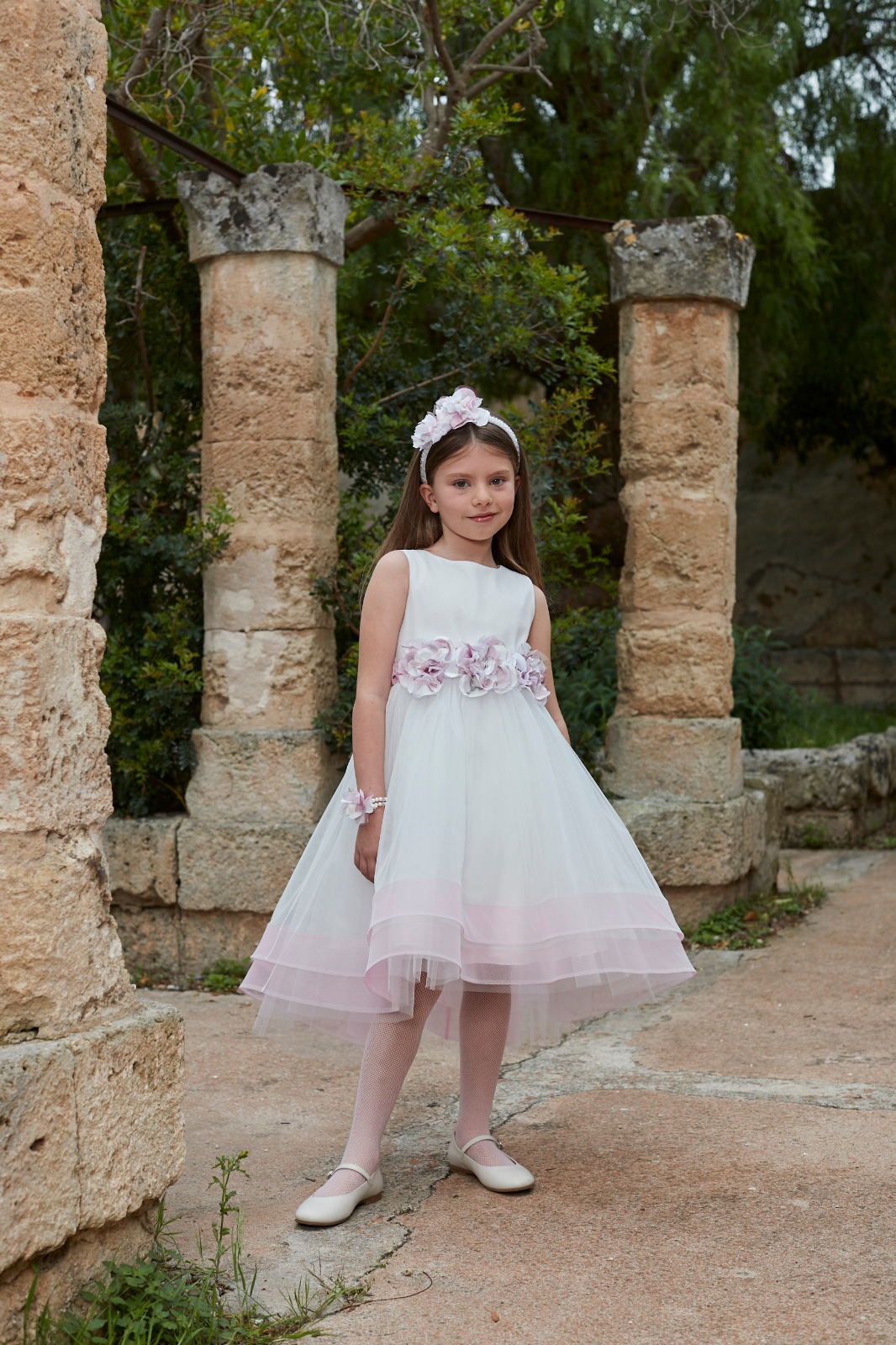 Fiori per Abiti e Capelli - Rosa Bianca in Tulle